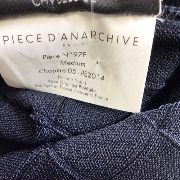 PIECE D'ANARCHIVE BLACK SLEEVELESS GRID-PATTERN KNIT SHEATH DRESS - Picture 6 of 6